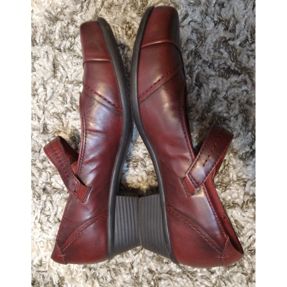 Earth Shoes Clover Bordeaux Mary Janes Womens 7 B Red Leather Shoes Maryjanes - Picture 7 of 10